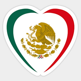 Mexican Patriot Flag Series (Heart) Sticker